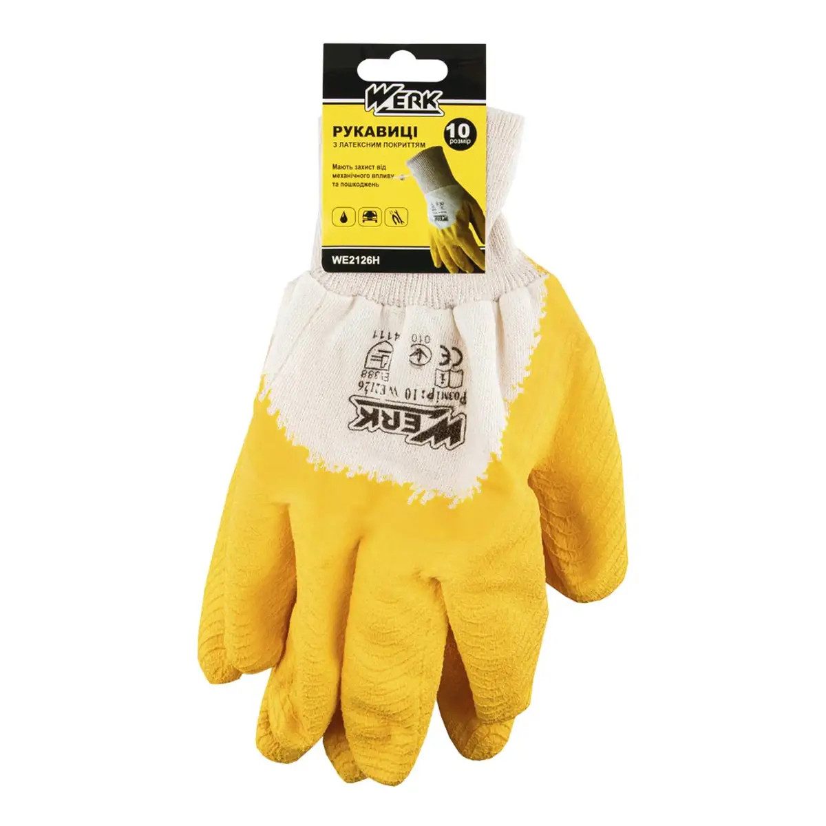 Перчатки рабочие Werk WE2126H XL желтые