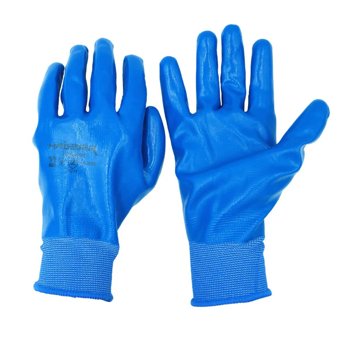 Перчатки рабочие с нитриловым покрытием Haisser 211436 XXL синие