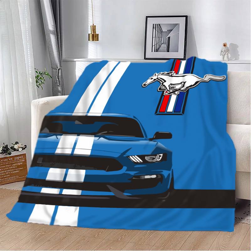 Плед 3D Cиний Ford Mustang 12432 160х200 см