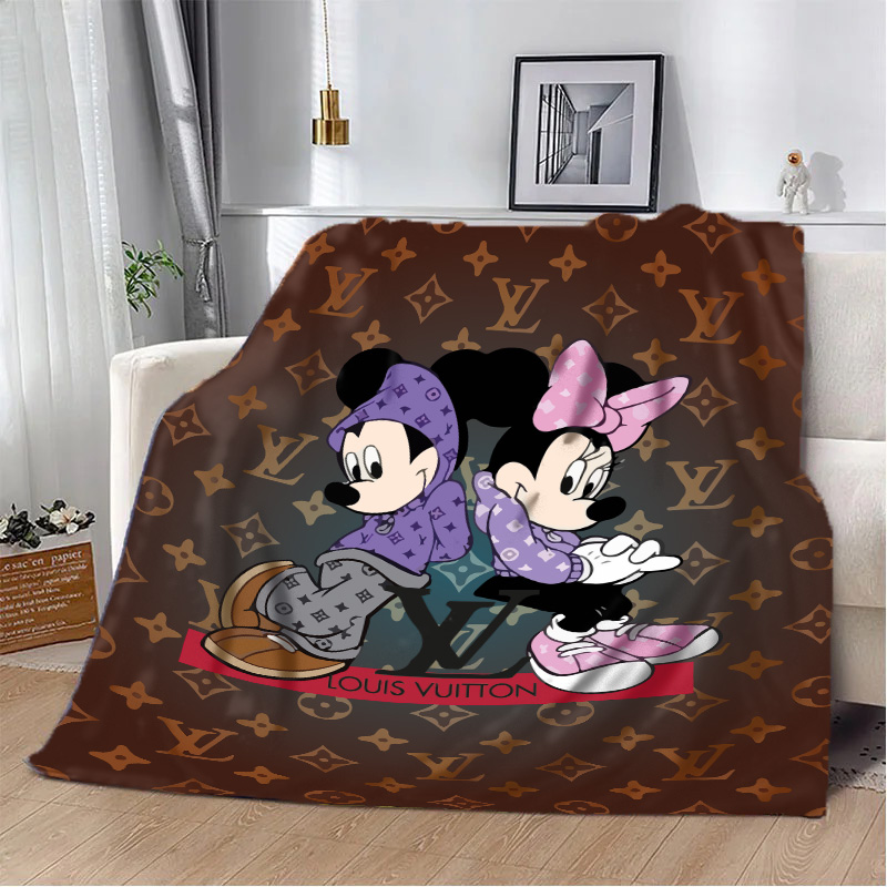 Плед 3D Магия и Стиль Легендарное Сочетание Louis Vuitton и Мики Маус 10578 160х200 см