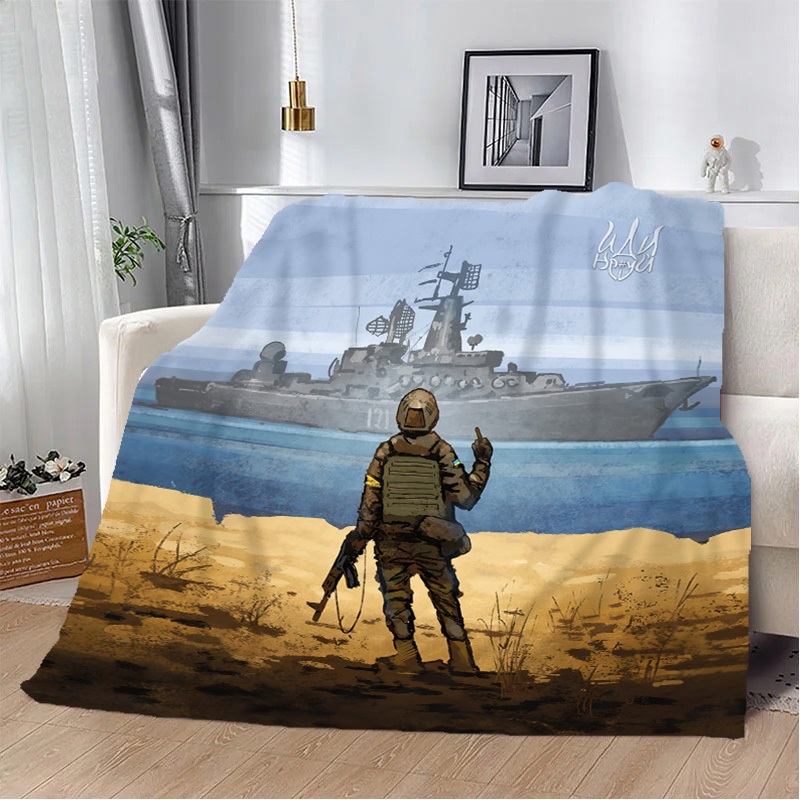 Плед патриотический 3D Рyсский военный корабль, иди..... 10662 160х200 см