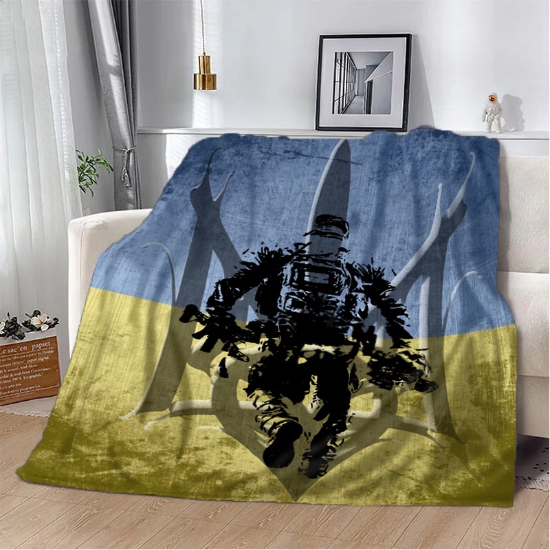 Плед патриотический 3D Украинский воин 10624 160х200 см