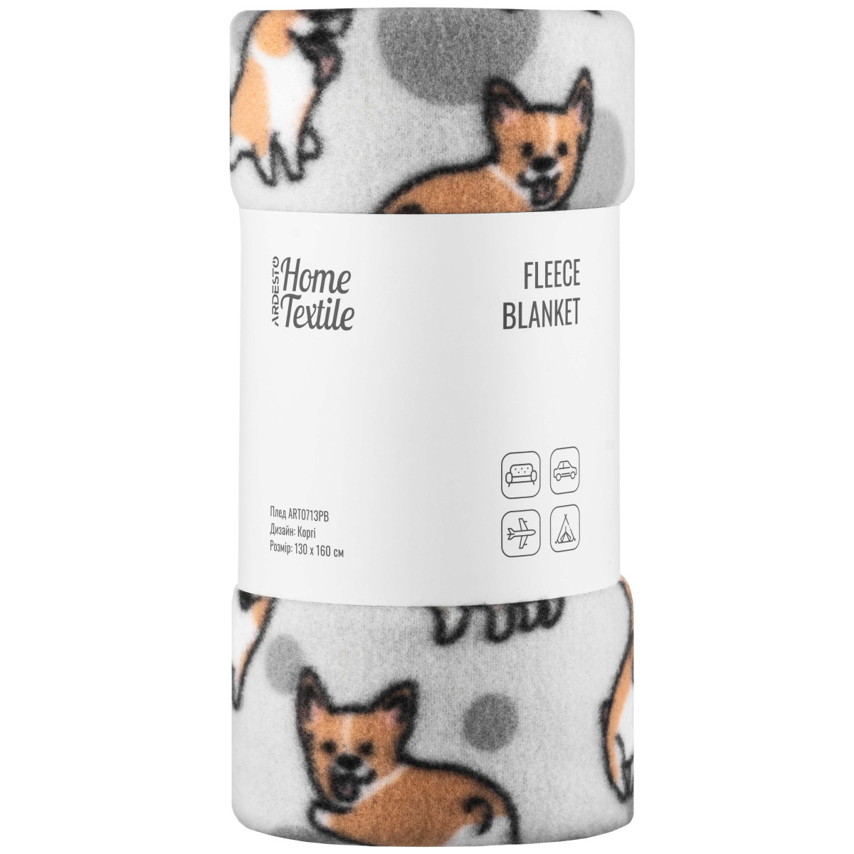Плед Ardesto FleeСe Корги ART-0713-PB 130х160 см Плед Ardesto FleeСe Корги ART-0713-PB 130х160 см