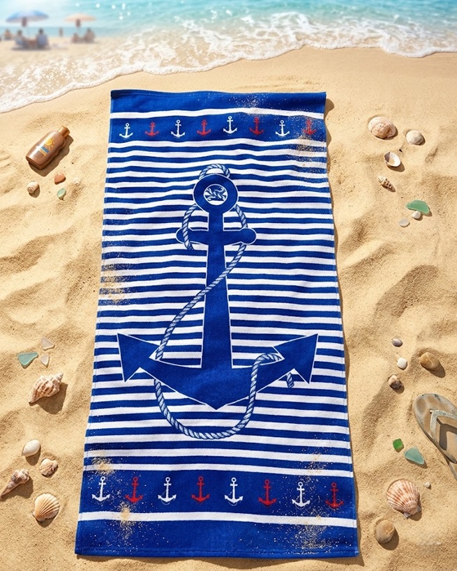 Полотенце пляжное Dushka Home Print 9 40951 70х140 см