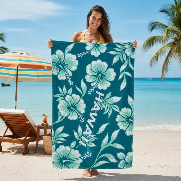 Полотенце пляжное Love You Home Гавайи мята ly60221 75х150 см
