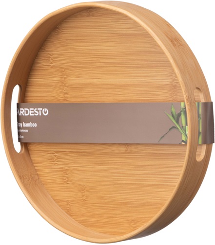 Поднос круглый Ardesto Midori AR1430BR 30х5 см бежевый Поднос круглый Ardesto Midori AR1430BR 30х5 см бежевый