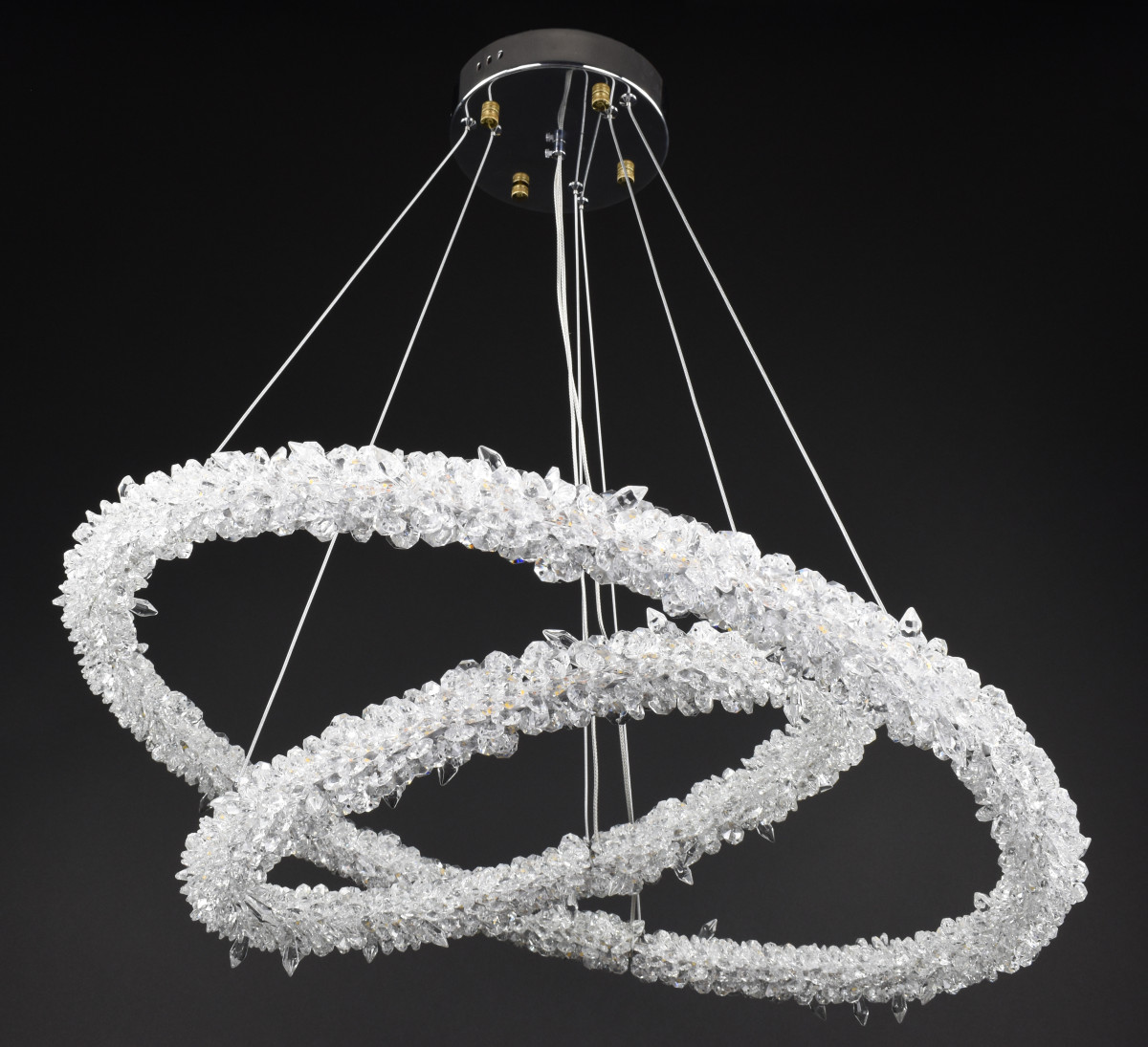 Люстра подвесная хрустальная LED 28134 Хром 25-170х64х64 см.