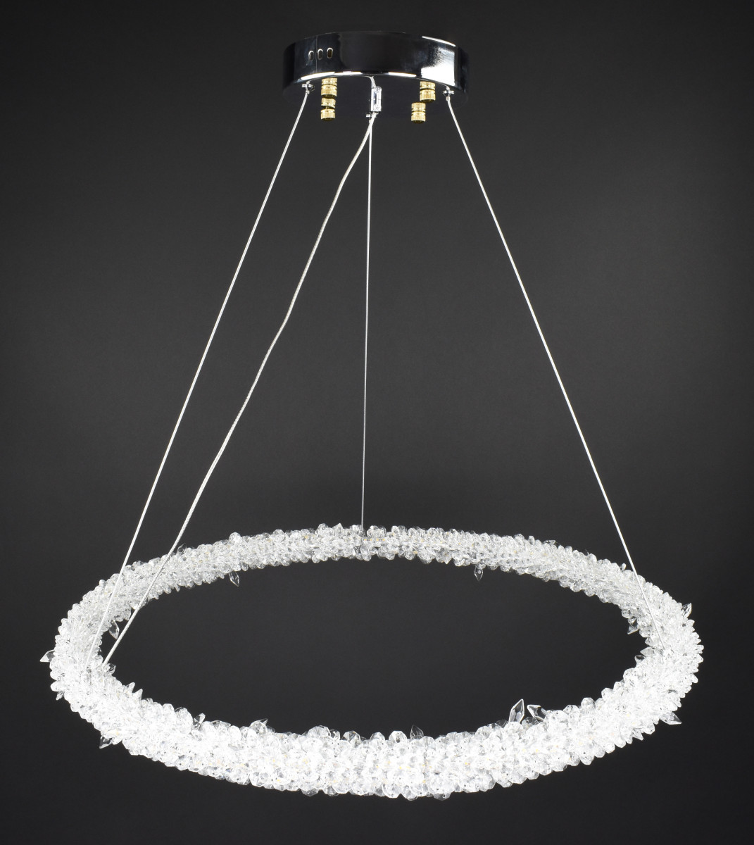 Люстра подвесная хрустальная LED 28136 Хром 25-170х64х64 см.