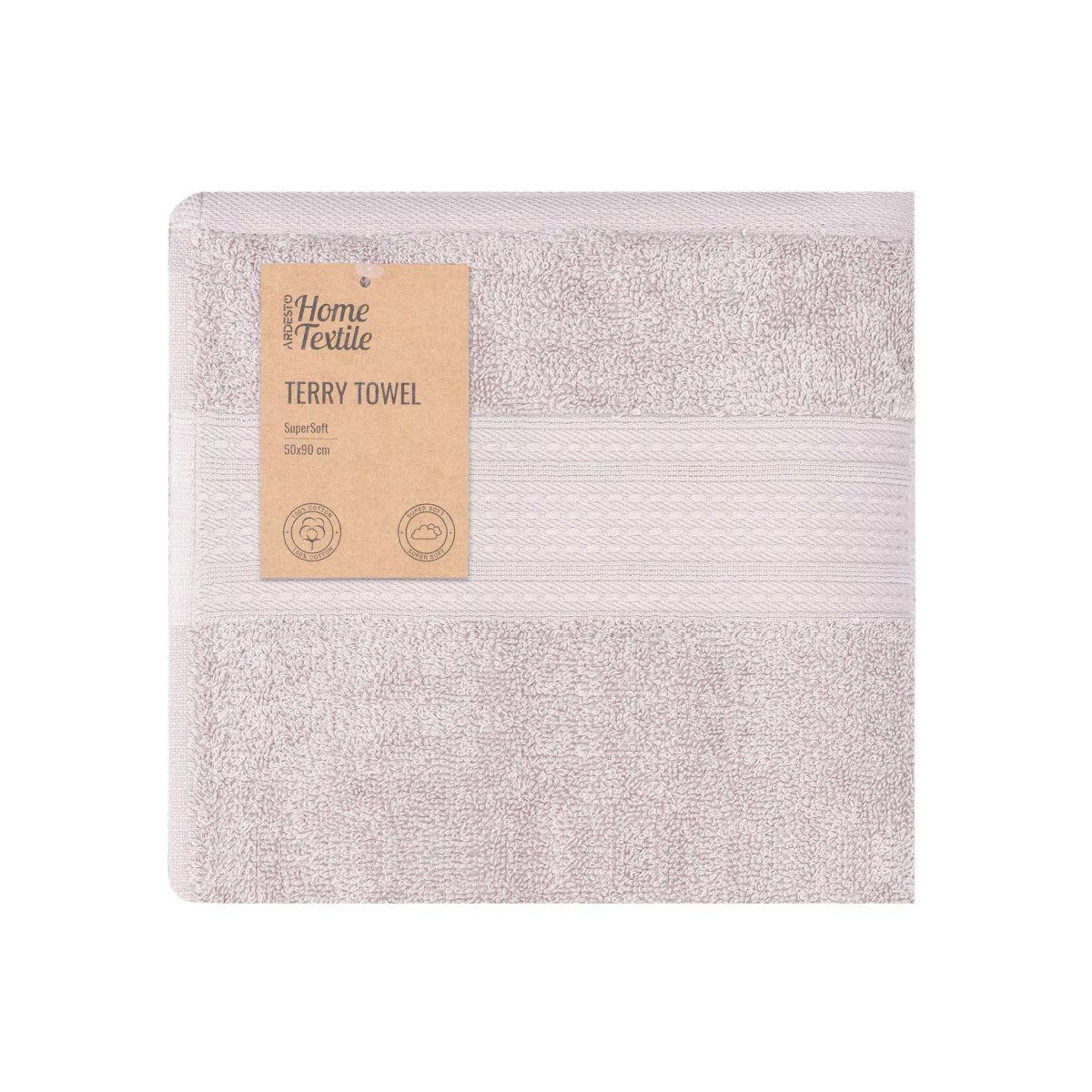 Полотенце махровое Ardesto SuperSoft ART2250NSP 50х90 см холодный бежевый