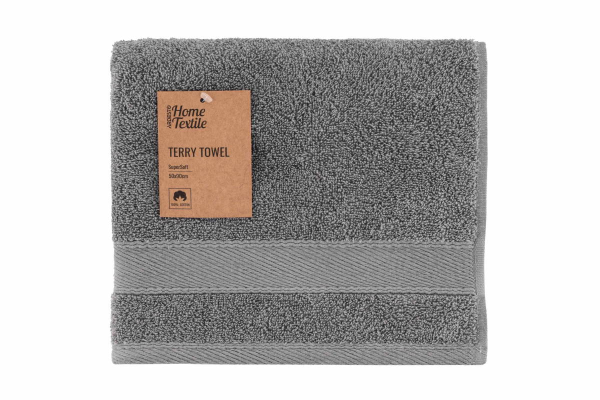 Полотенце махровое Ardesto SuperSoft ART-2250-SL 50х90 см серое