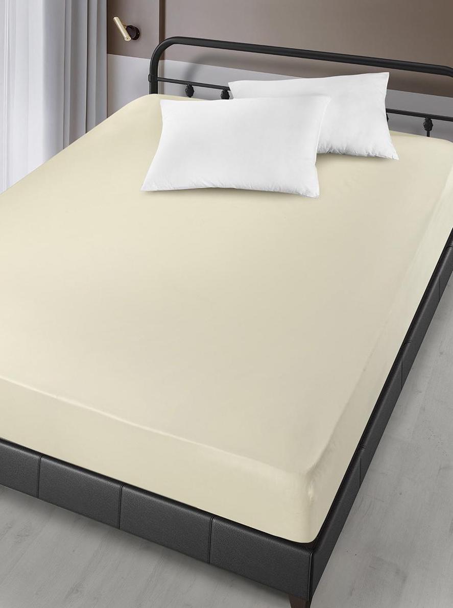 Простынь на резинке Arya Сатин London AR-A107300-creamy 180х200х30 см кремовая
