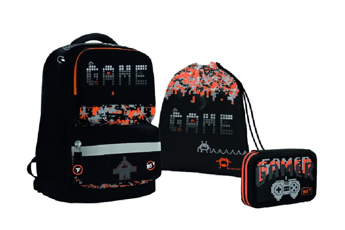 Рюкзак школьный с пеналом и сумкой для обуви YES S-30 Gamer 556815 3 предмета