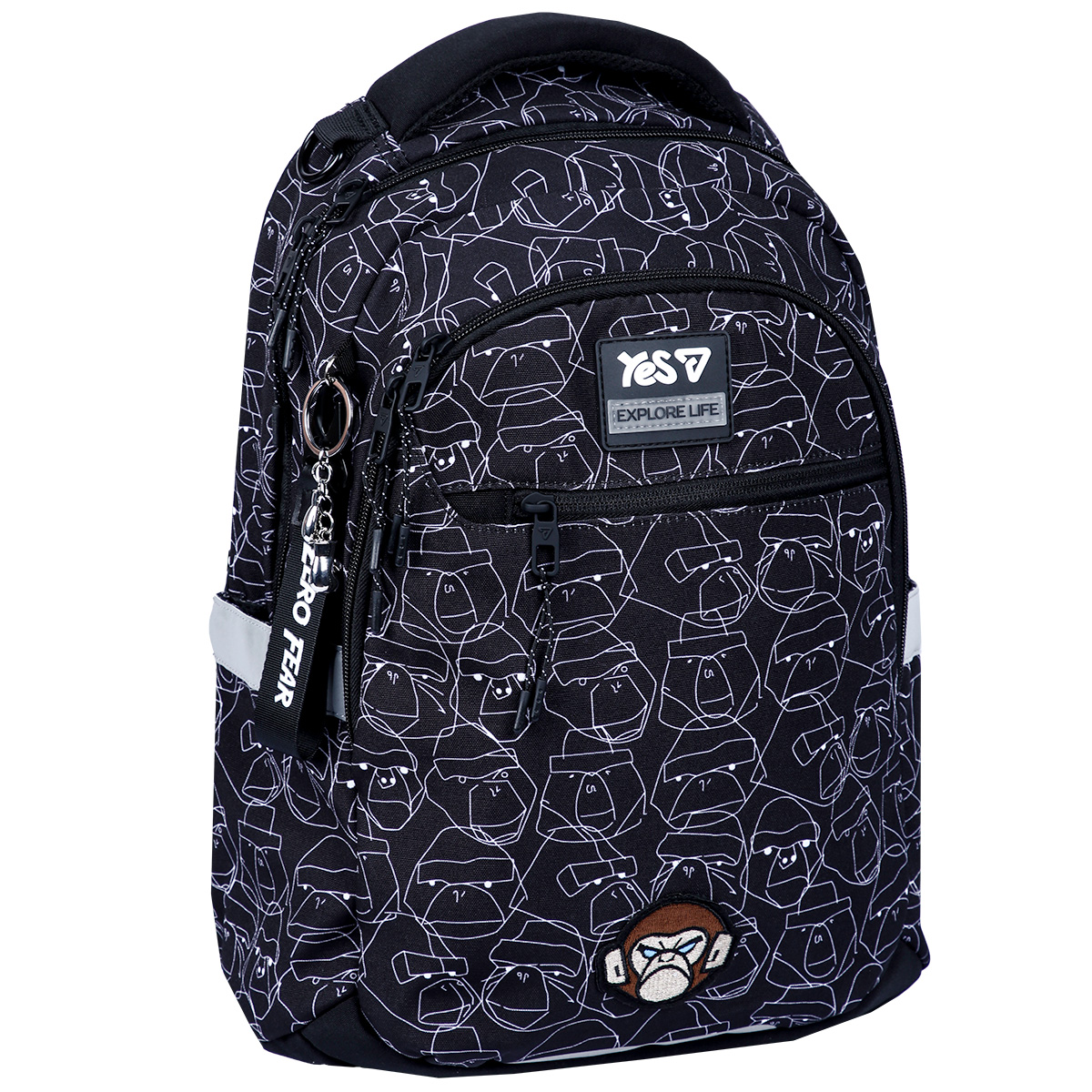 Рюкзак школьный YES ТS-54M Monkey 550333 15.9 л
