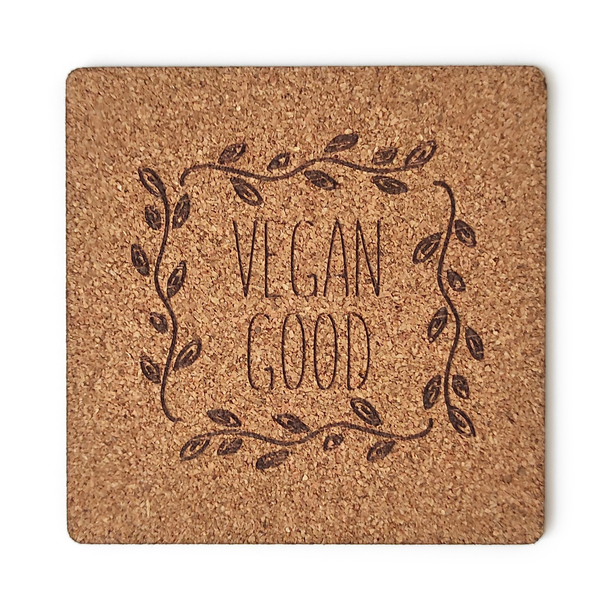 Подставка сервировочная Mazhura Vegan Good MZ-731437 9.5х9.5 см бежевая