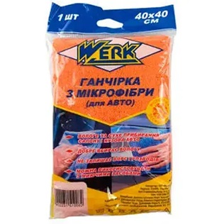 Салфетка двухсторонняя для авто Werk WCC-01MF 40х40 см оранжевая
