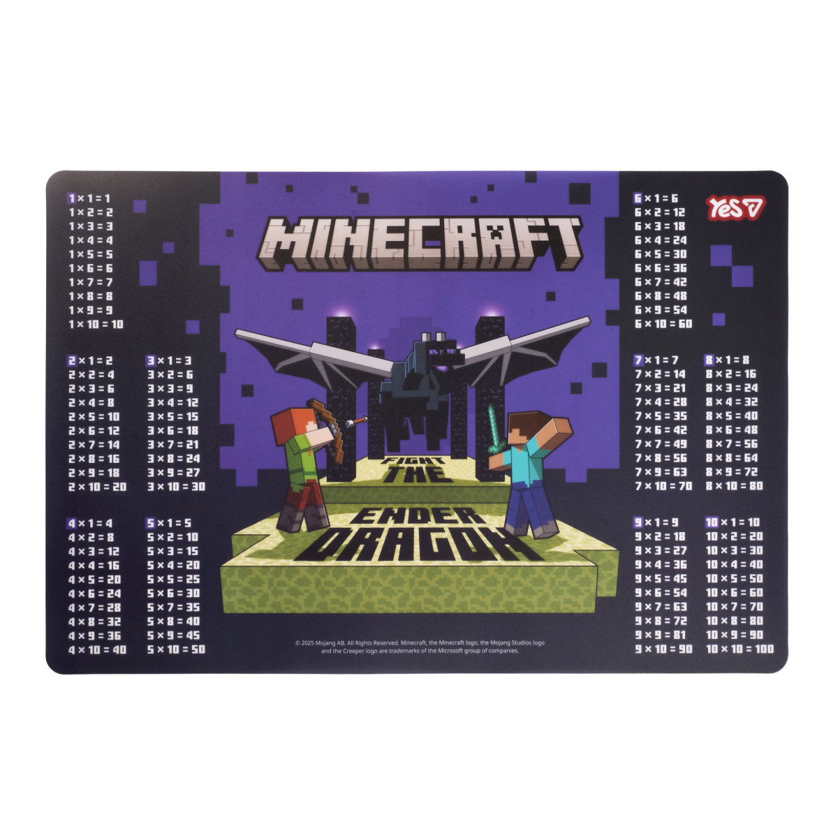 Подкладка для стола с подсказками YES Minecraft 492363 29х49 см