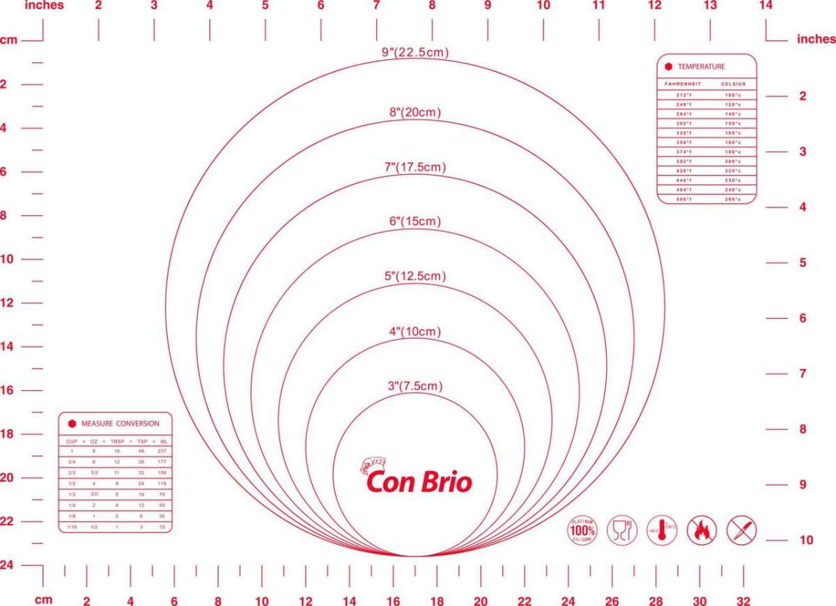 Силиконовый коврик 30х40 см Сon Brio СB-675-Red Силиконовый коврик 30х40 см Сon Brio СB-675-Red
