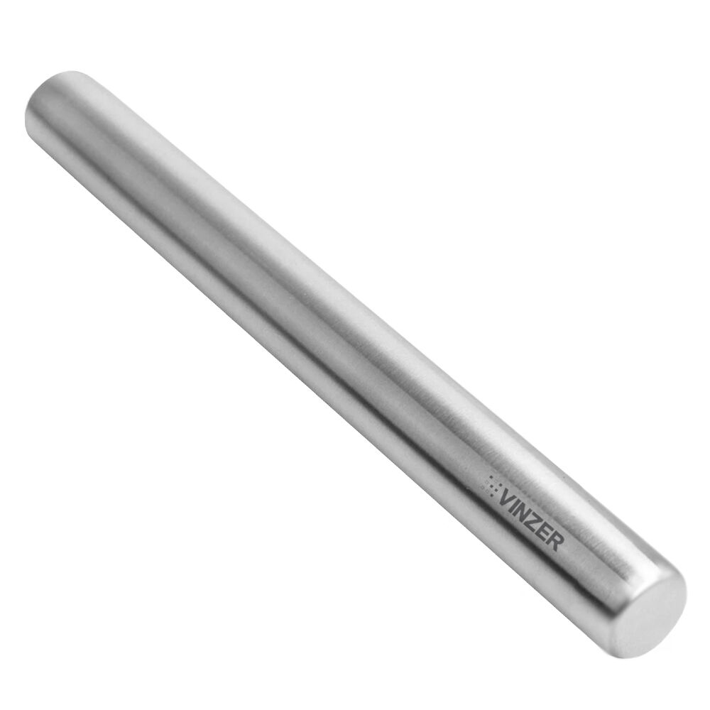 Скалка Vinzer Culinary VZ-50673 40х3,8х3,8 см серебристая