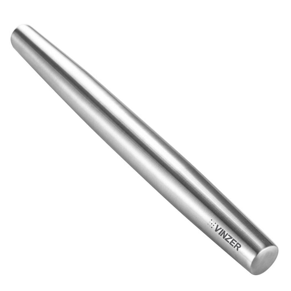 Скалка Vinzer Culinary VZ-50674 40х3,8х3,8 см серебристая