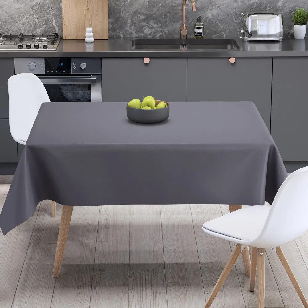 Скатерть водоотталкивающая ТЕП Aquastop Dark Gray С-04224_30315 150х220 см темно-серая