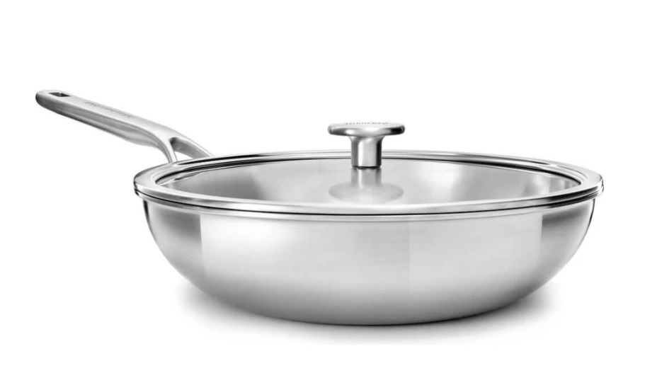 Сковорода с крышкой ВОК KitchenAid MSS СС003254-001 28 см сереберистая
