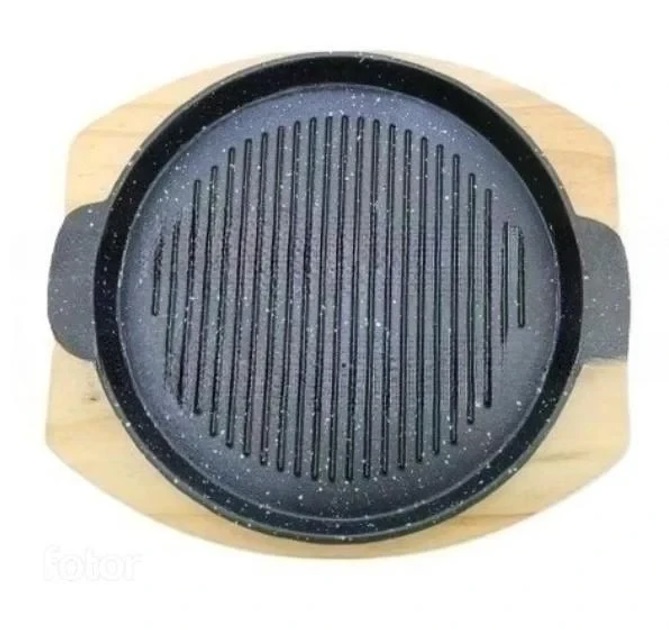 Сковорода-гриль чугунная на подставке Edenberg EB-18411 22 см черная