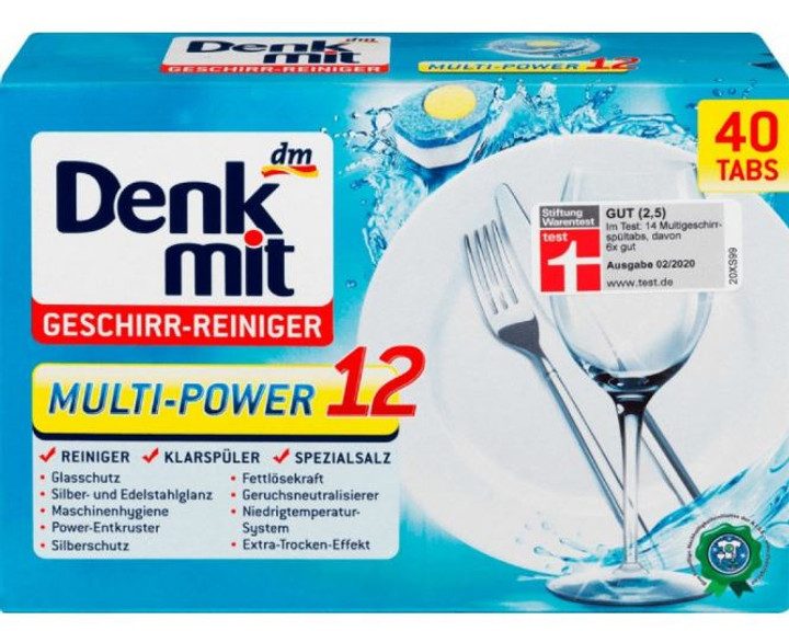 Таблетки для посудомоечной машины Denkmit Geschirr-Reiniger Milti-Power 4066447413762 40 шт