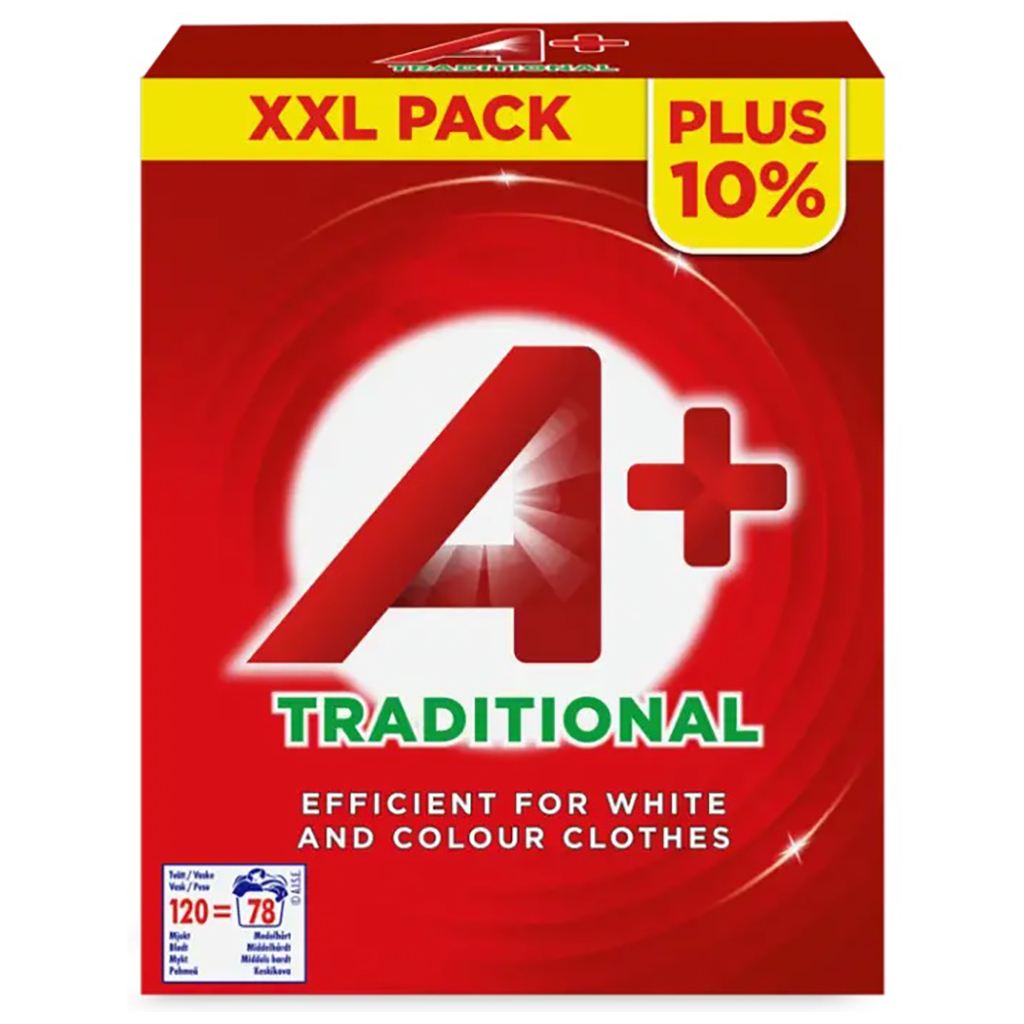 Порошок для стирки белых и цветных вещей A+ Traditional 8435495811756 5.076 кг
