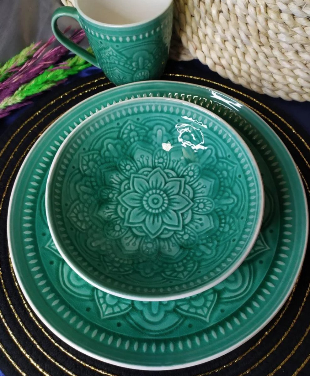 Салатник OLens Зеленая Амфитрита 7953-57 17,5 см