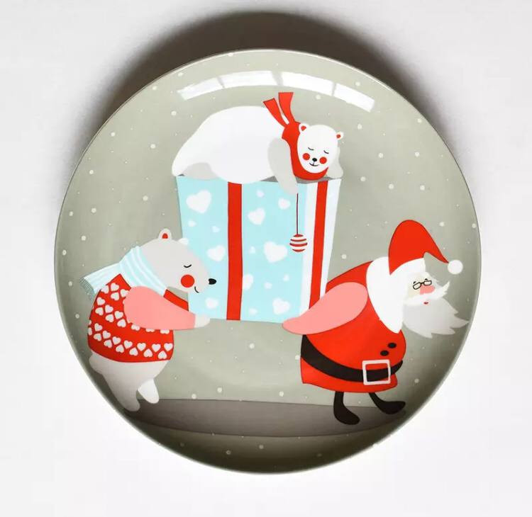 Тарелка десертная Новогодняя Merry Christmas 1 9013 20 см Тарелка десертная Новогодняя Merry Christmas 1 9013 20 см