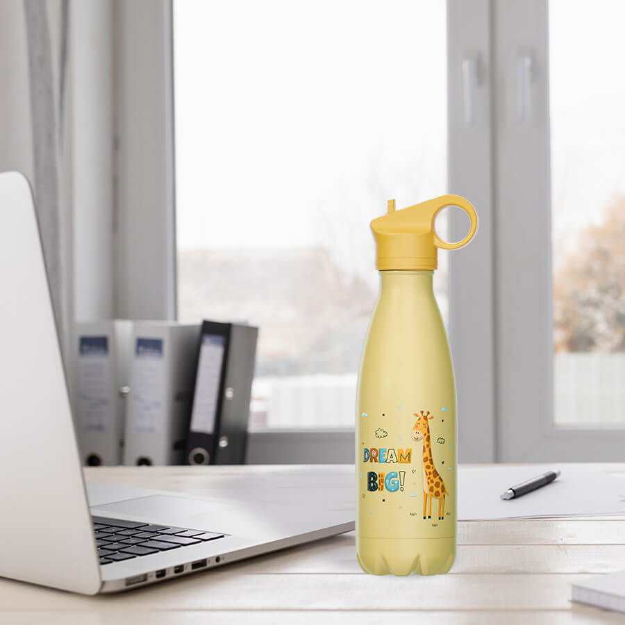 Термокружка Maestro Giraffe MR-1645-D 400 мл желтая