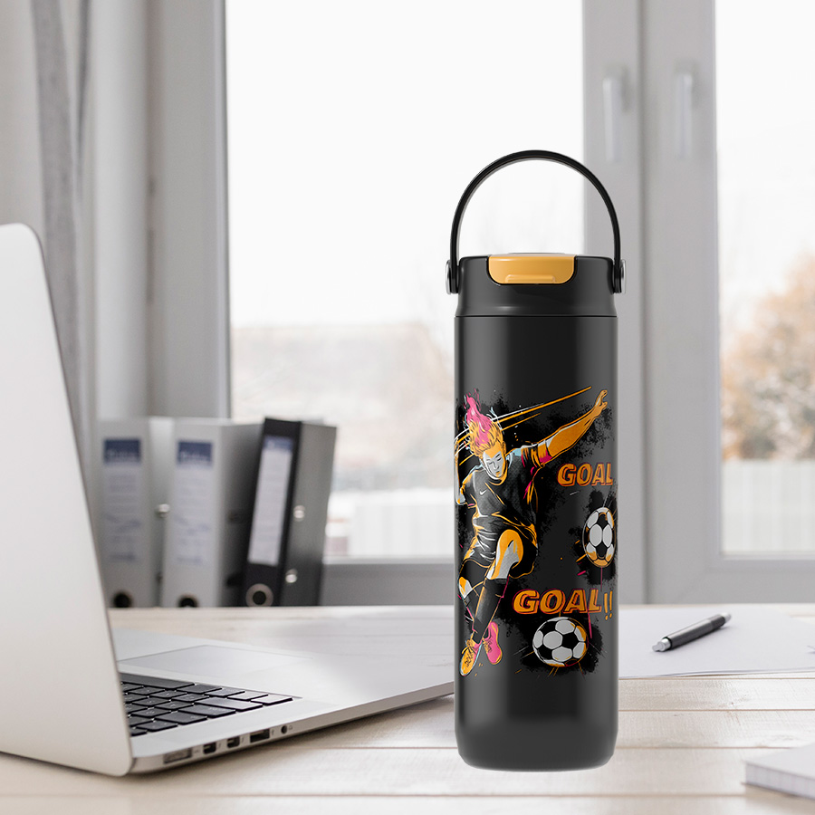Термос питьевой Maestro Football MR-1644-A-NEW 600 мл