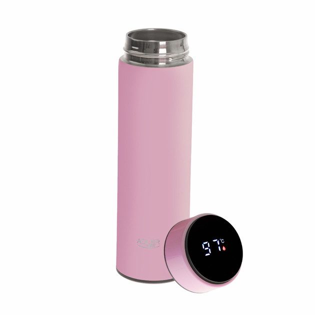 Термос питьевой с индикатором Adler AD-4506-pink-LED 473 мл розовый