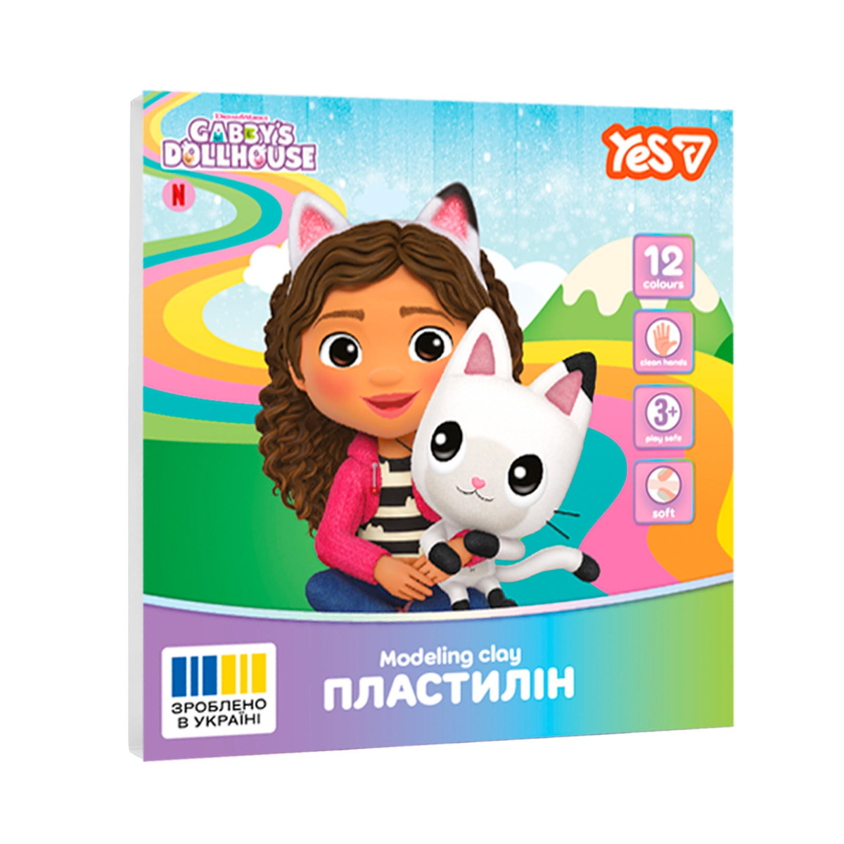 Пластилин YES Gabby Dollhouse 540729 12 цветов