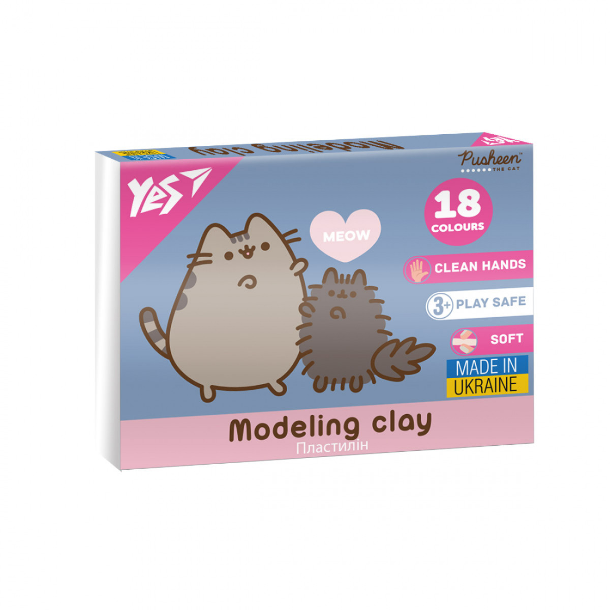 Пластилин YES Pusheen 540695 18 цветов 360 г