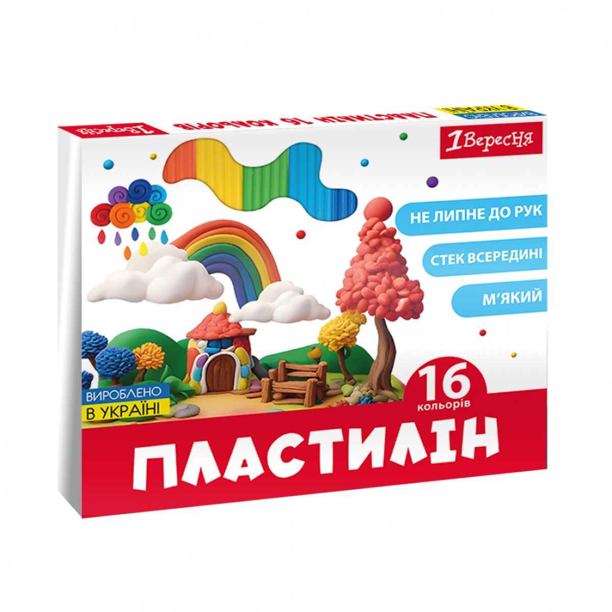 Пластилин 1 Вересня Classic 540676 16 цветов 320 г