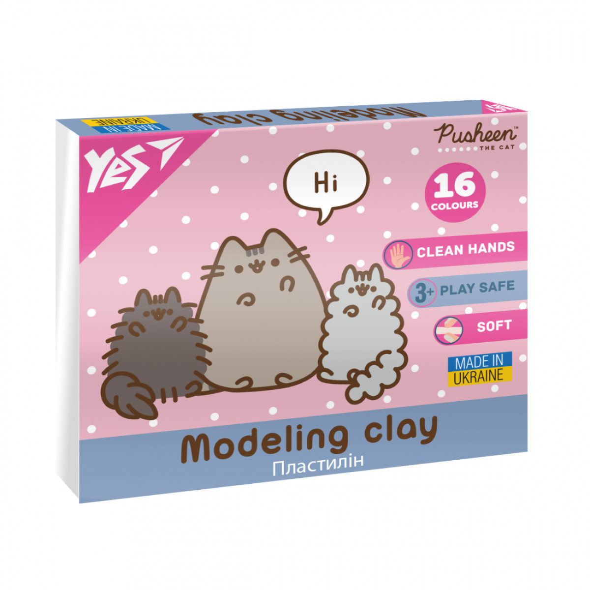 Пластилин YES Pusheen 540694 16 цветов 320 г
