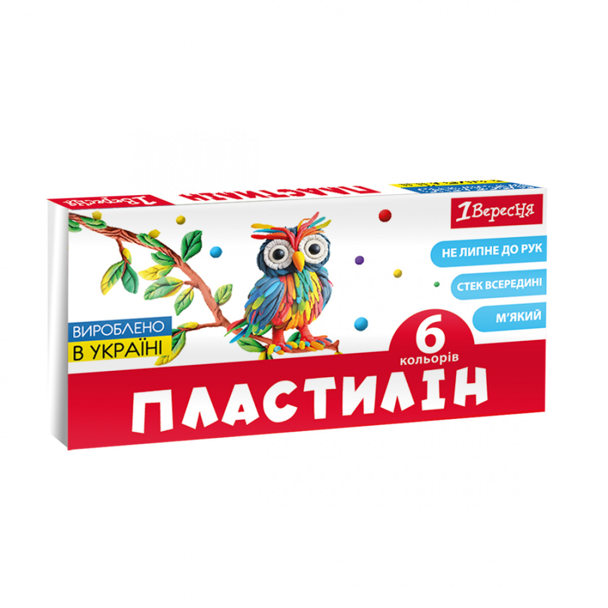 Пластилин 1 Вересня Classic 540653 6 цветов 120 г