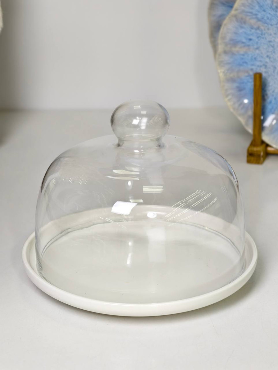 Тортовница OLens White kitchen 8030-321 20.5х22 см белая