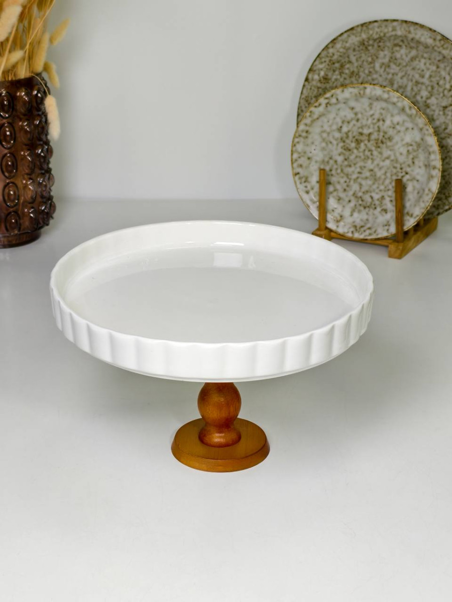 Тортовница OLens White kitchen 8030-324 17.5х27.2 см белая