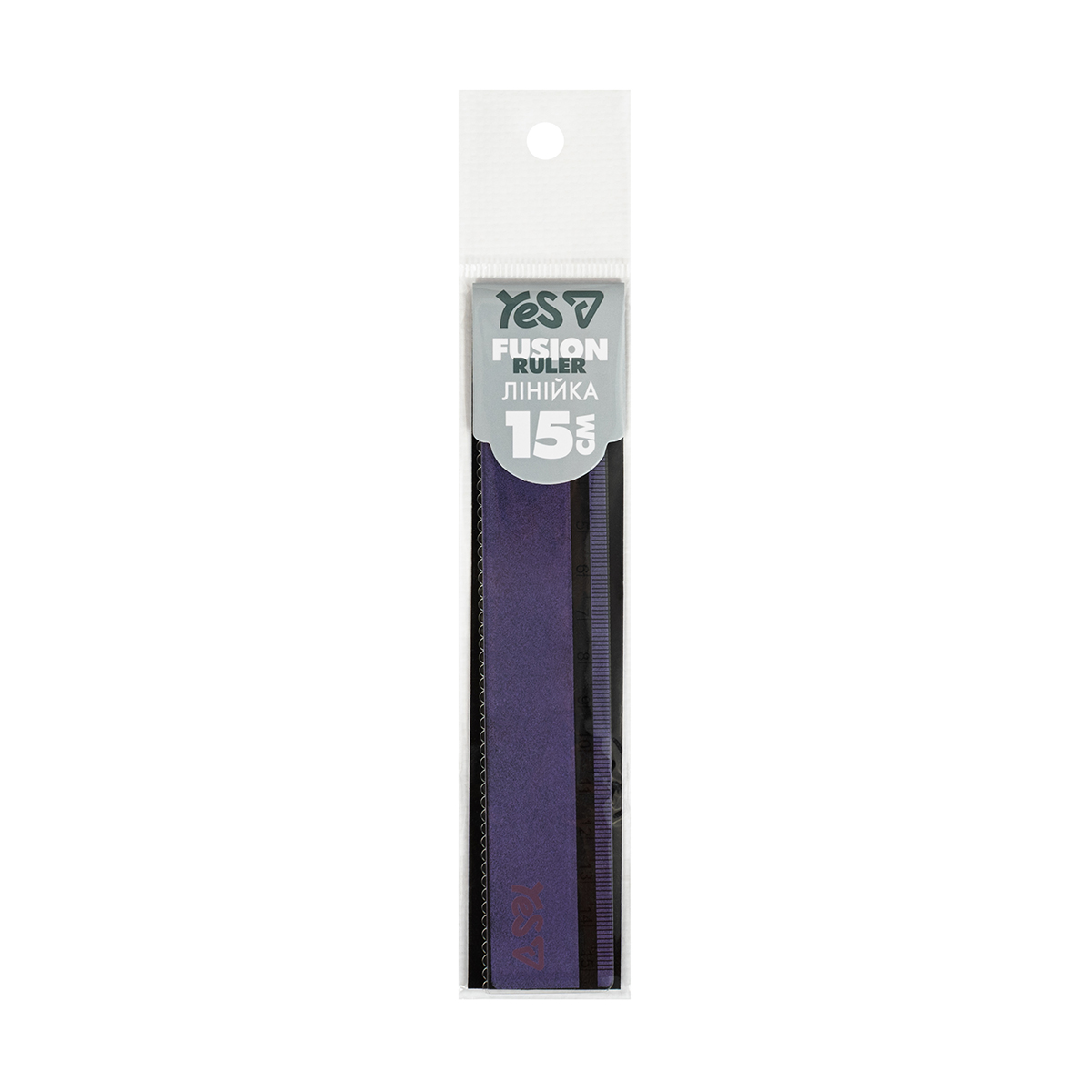 Линейка YES Fusion CHAMELEON violet wavy 370752 15 см