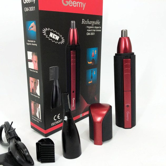 Триммер для носа и ушей беспроводная Geemy GM-3001 красная
