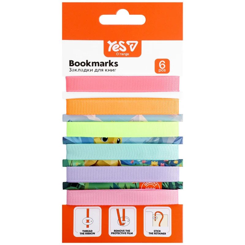 Закладка для книги YES Orange Line 708849 6 шт пастельные цвета