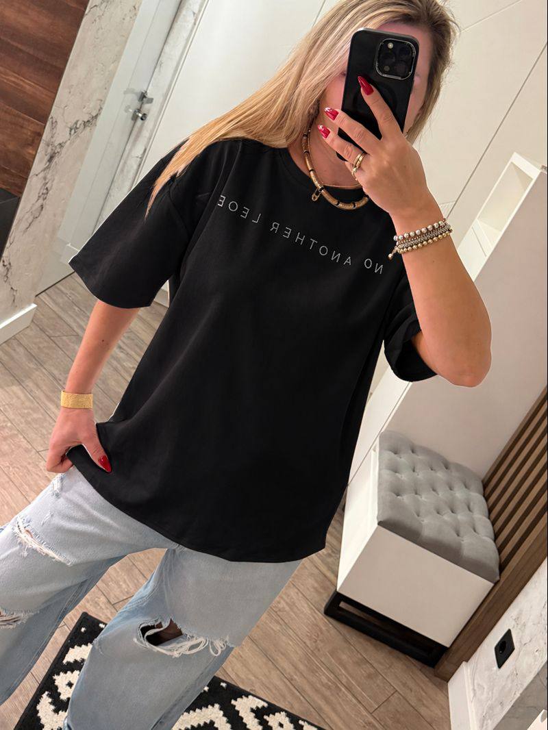 Футболка женская с камнями рубчик 20785 S-XL черная Футболка женская с камнями рубчик 20785 S-XL черная
