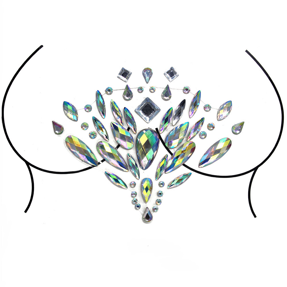 Наклейки кристаллы для груди Crystals 9 8502 12х9.5 см